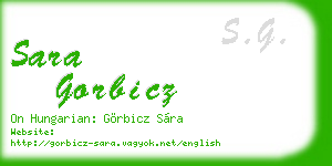 sara gorbicz business card