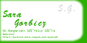 sara gorbicz business card